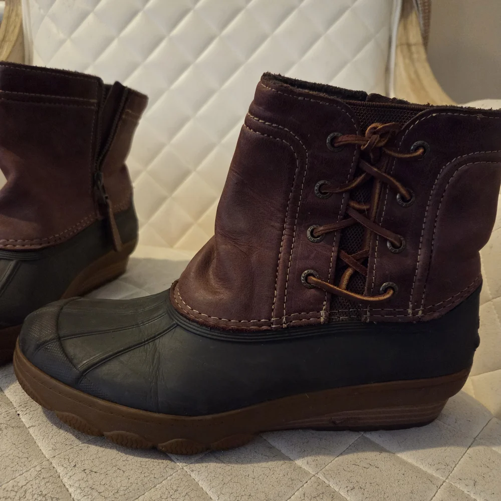 Sperry Saltwater Wedge Duck Boots - Brown and Black - Picture 7 of 7